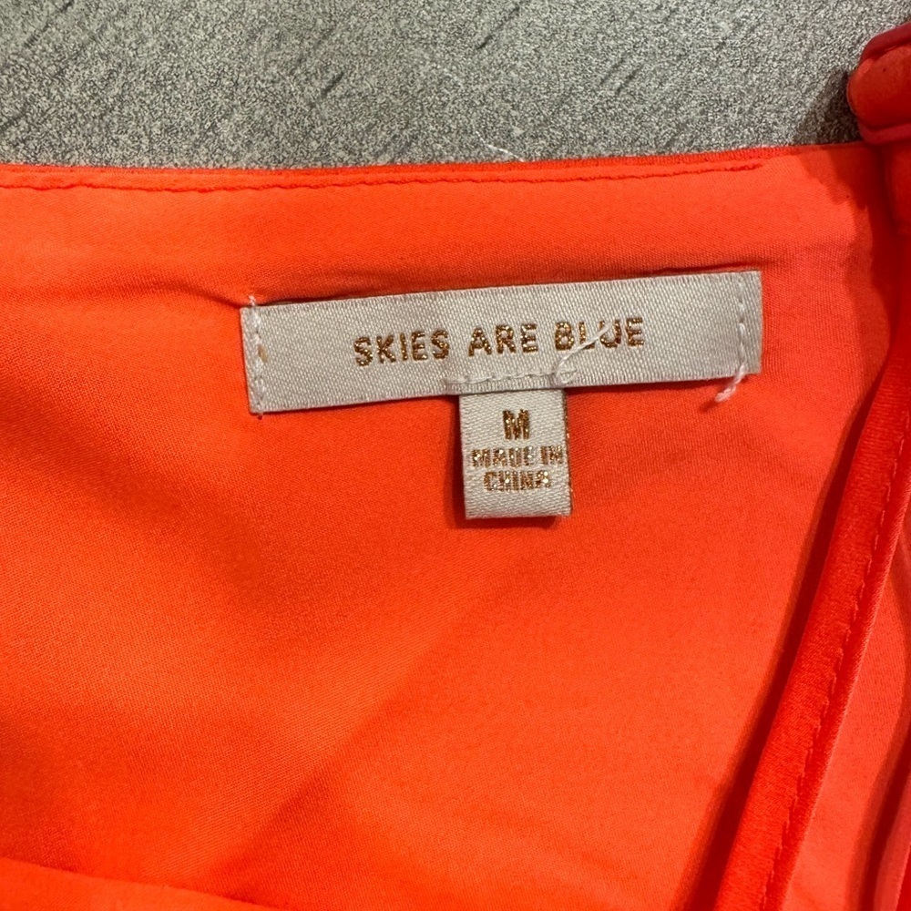 Skies Are Blue Bright Orange/Coral V-neck Camisole - Picture 5 of 8